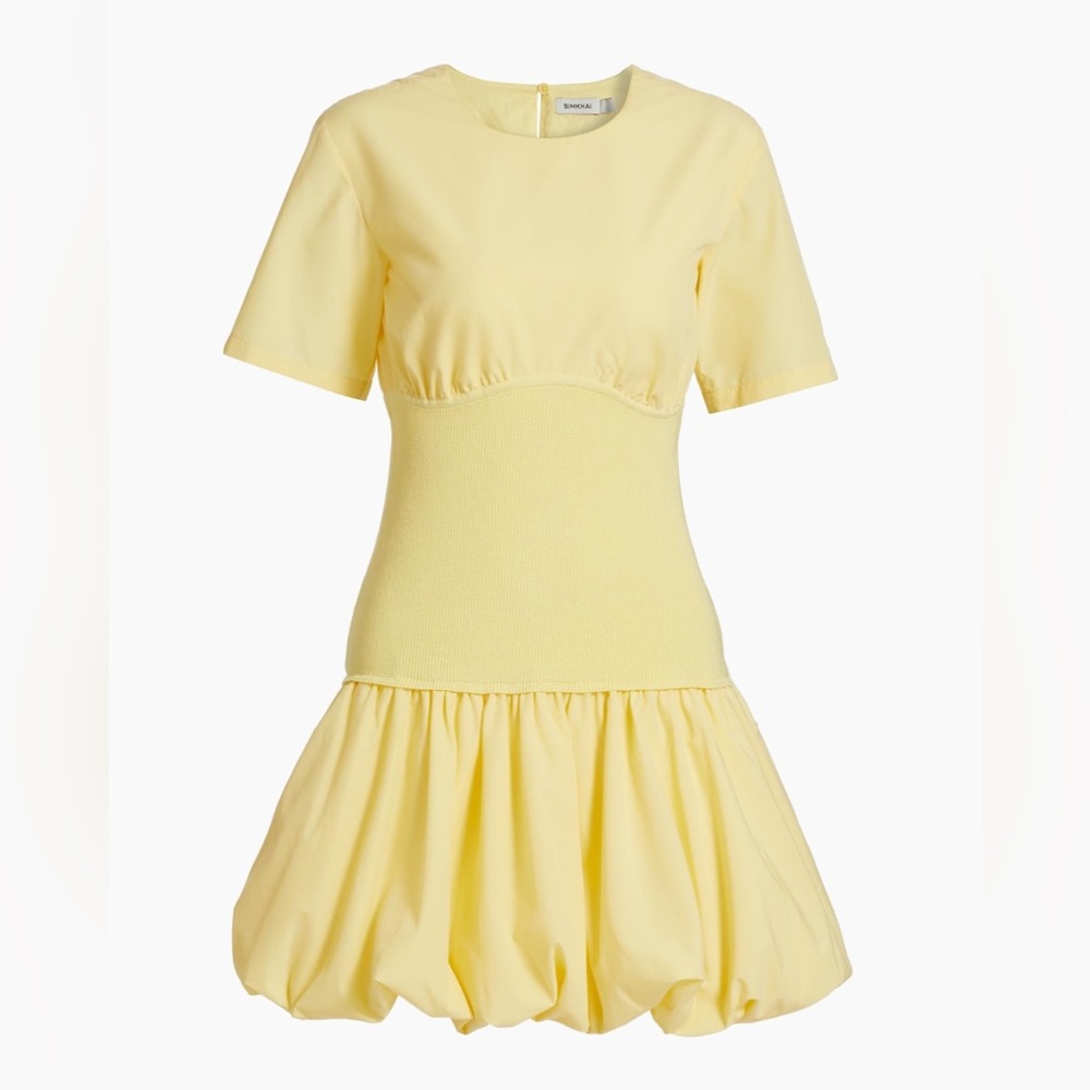 SIMKHAI Libbie Bubble-Hem Mini Dress